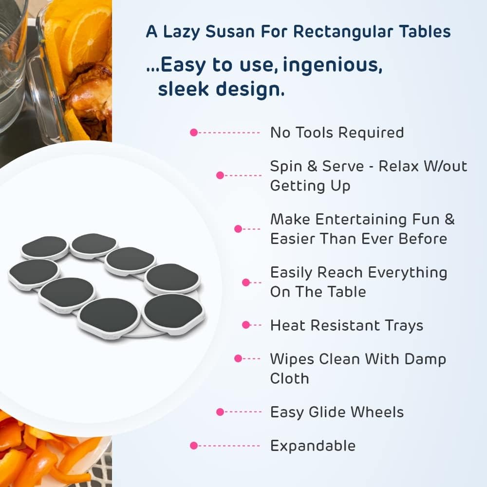 Rotating serving tray feature list